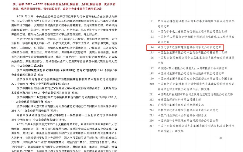 點(diǎn)贊｜華北公司團(tuán)總支部榮獲“中央企業(yè)五四紅旗團(tuán)支部”榮譽(yù)！